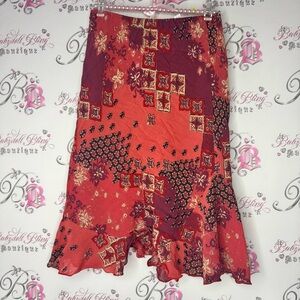 Yessica skirt flowy fairy hem Floral Patchwork Skirt Red and Purple